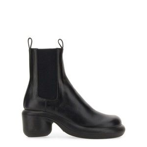 Jil Sander Black Leather Boots With Round Toe - NWT